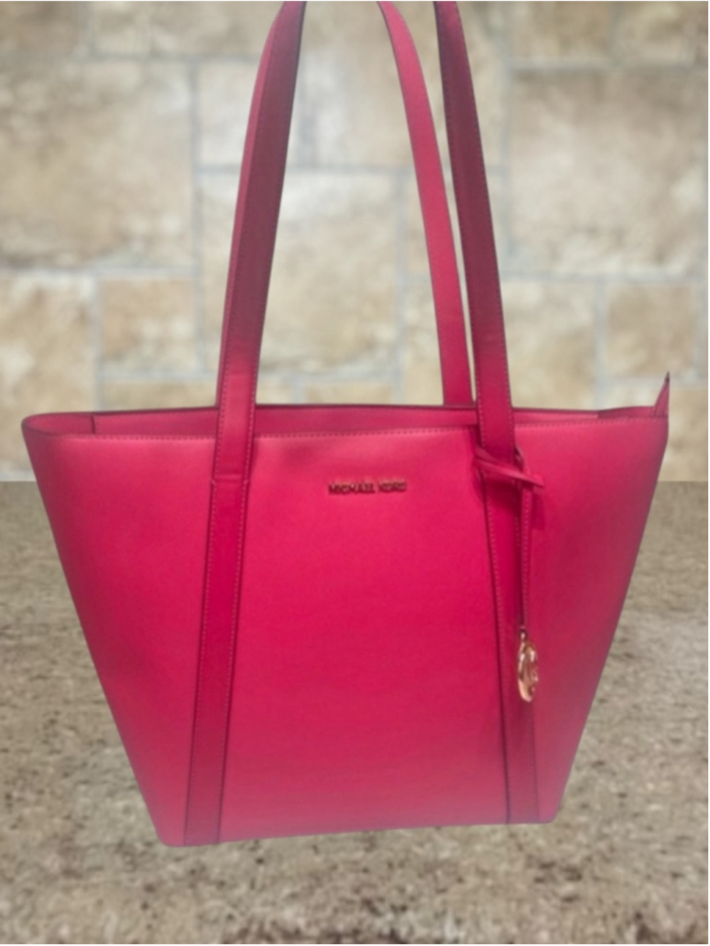 Michael Kors Pratt Lg Pink Tote Electric Pink
